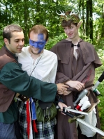 A Pendarvin Peasant speaks to Warren and Aleth